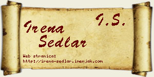 Irena Sedlar vizit kartica